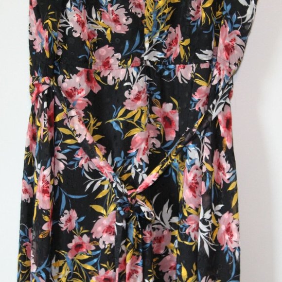 Lane Bryant Textured Floral Midi Maxi Maxi Dress Tie Belt Plus Size 26 H13023 - Picture 5 of 12